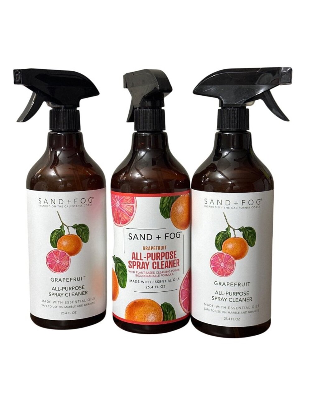 3x Sand + Fog Grapefruit All-Purpose Spray Cleaner 25.4 Fl Oz With Essential Oil